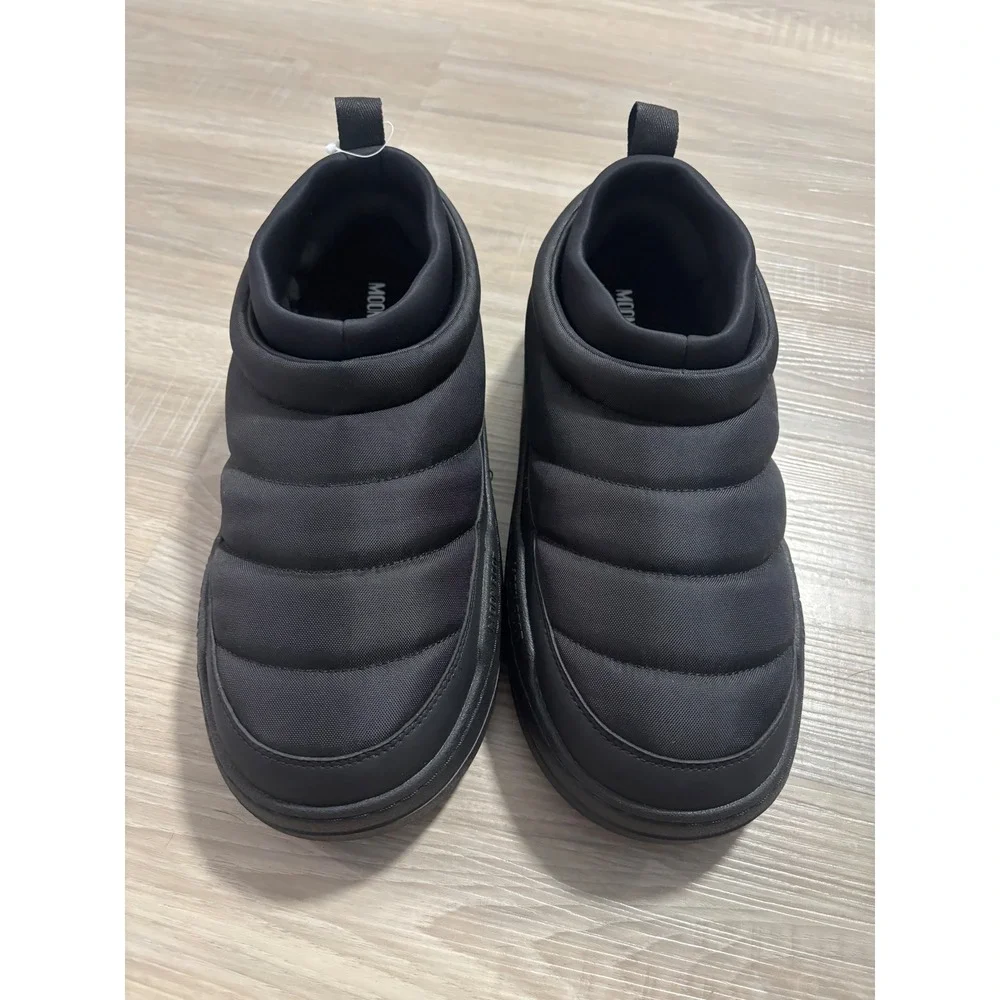 Moon Boot Ltrack Low Nylon Black Puffer Slip On Winter Boots Mens 10 Womens 11